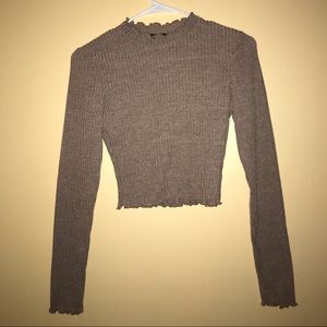 Ruffled cropped long sleeve